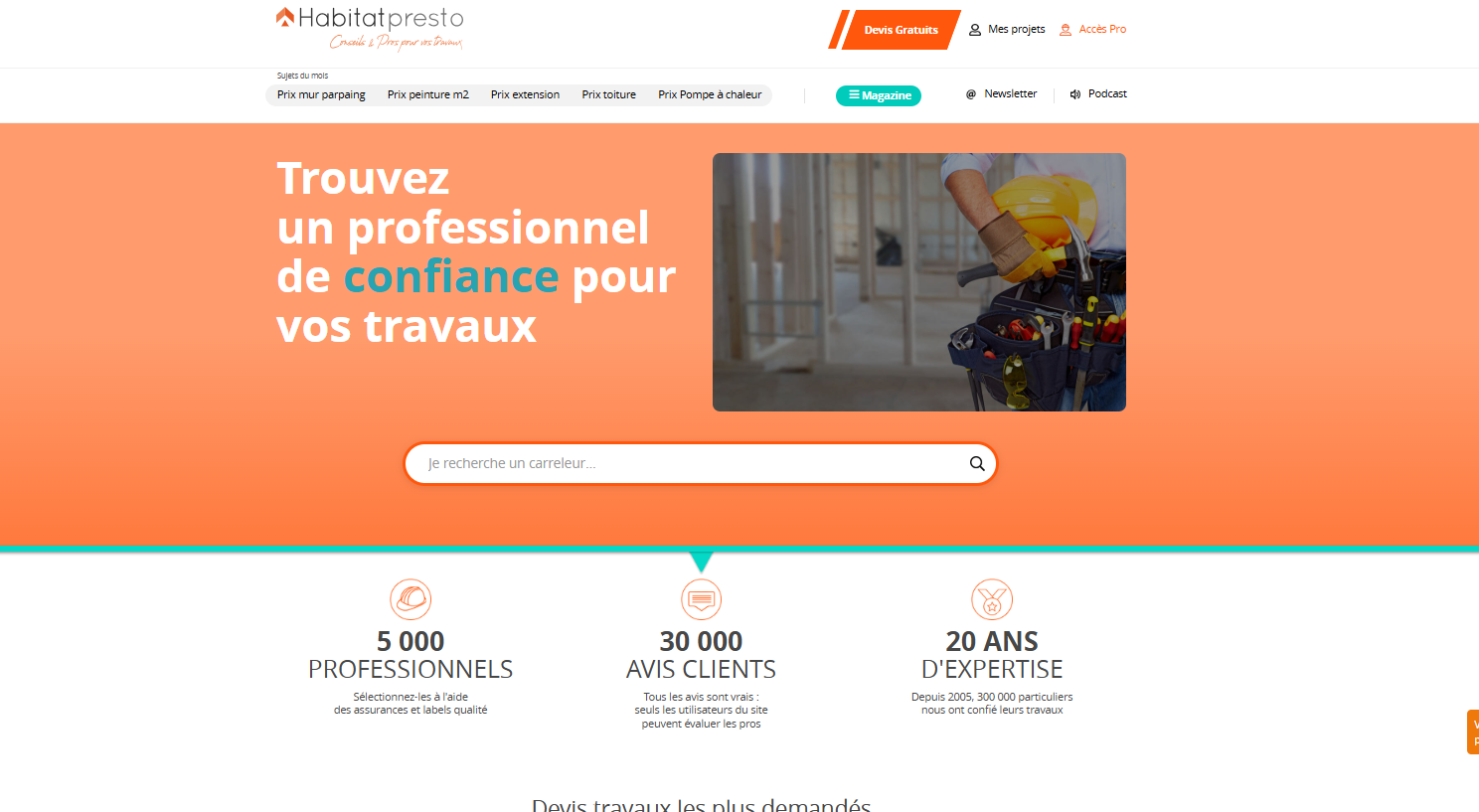 Devis travaux habitatpresto