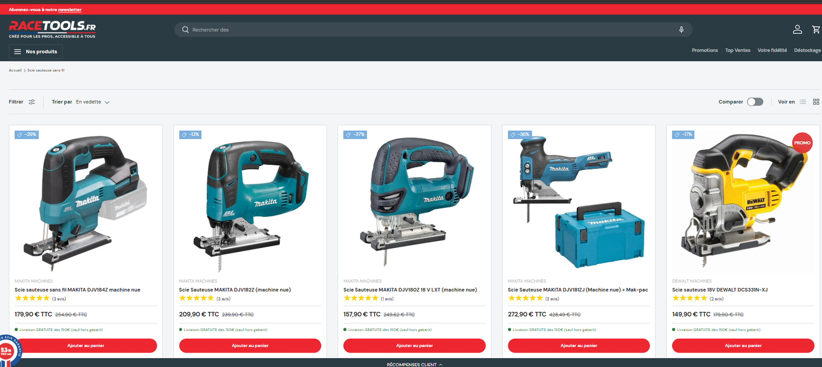 Scie sauteuse Racetools
